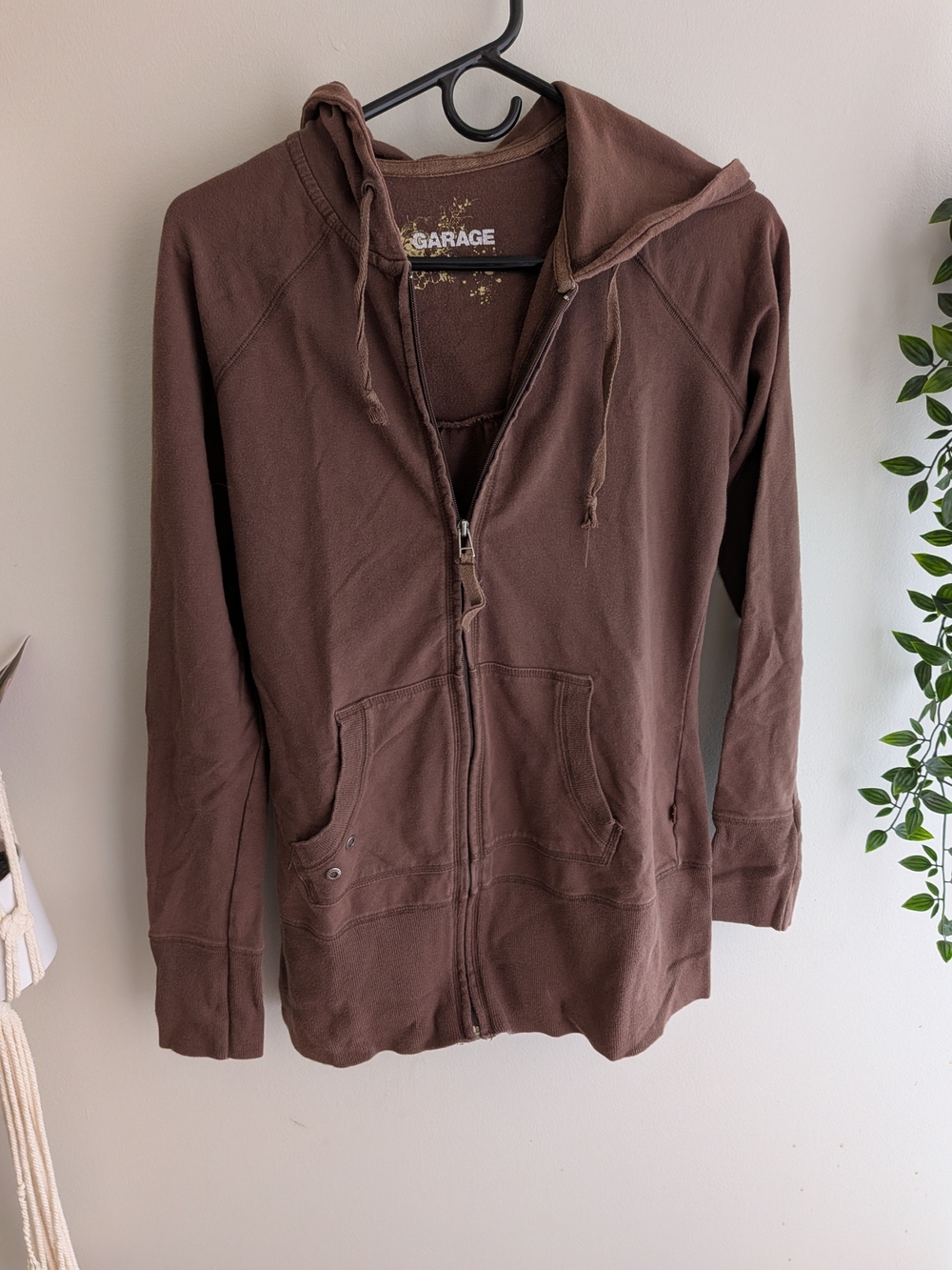 Garage Y2K Brown Zip-Up Hoodie